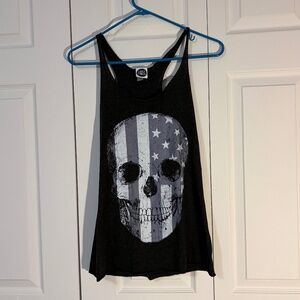 ☠️ Lost Gods America Flag Skull Tank | Size M